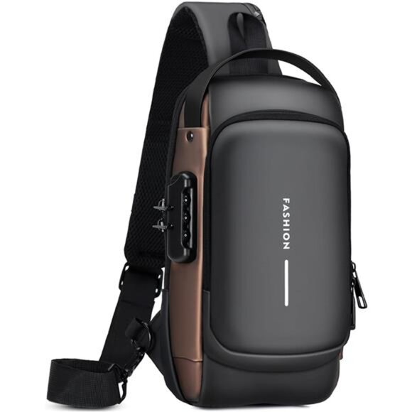 Sling Bag for Men Anti-theft Crossbody Bag PU Leather Crossbody Shoulder Bag‎ - Picture 1 of 6
